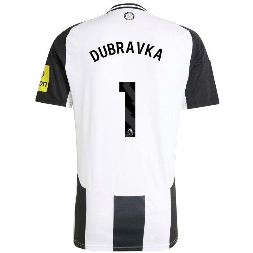 Enfant Football Maillot Martin Dúbravka #1 Blanc Noir Tenues Domicile 2024/25