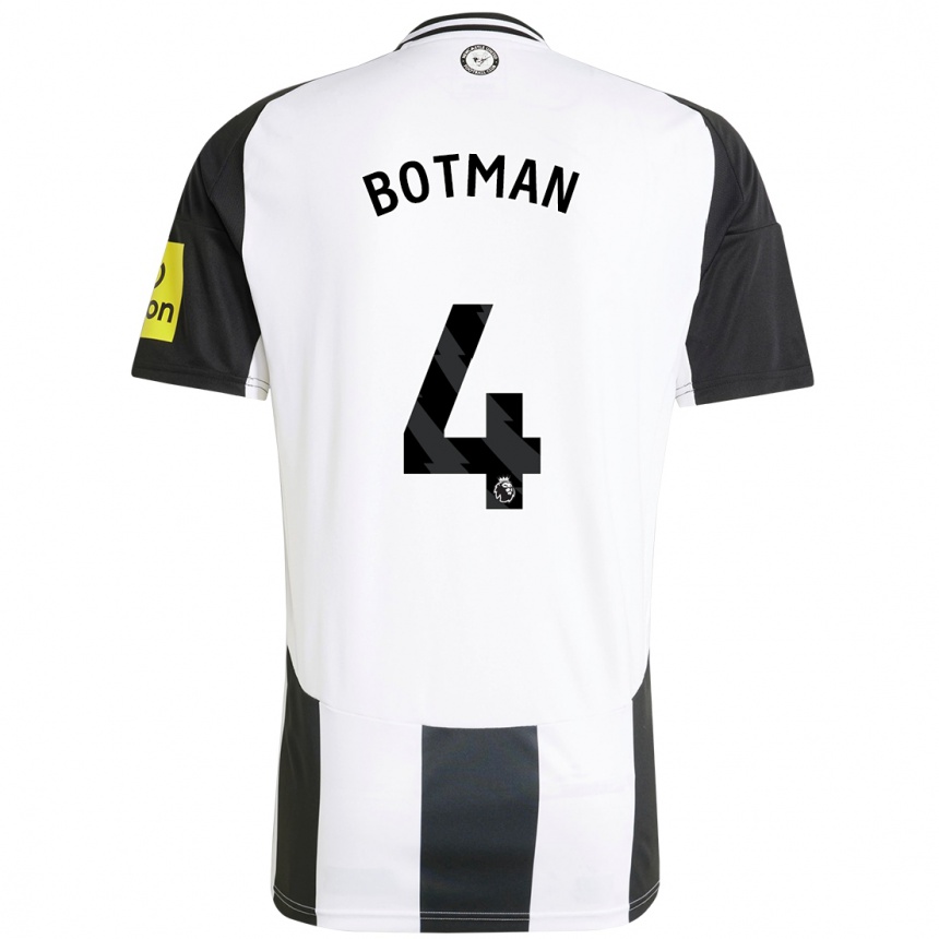 Enfant Football Maillot Sven Botman #4 Blanc Noir Tenues Domicile 2024/25