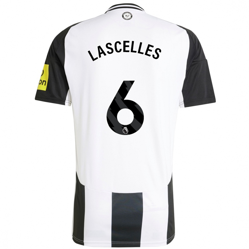 Enfant Football Maillot Jamaal Lascelles #6 Blanc Noir Tenues Domicile 2024/25