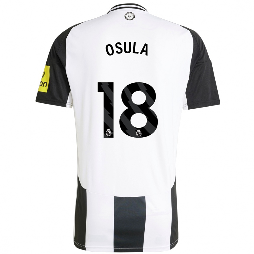 Enfant Football Maillot William Osula #18 Blanc Noir Tenues Domicile 2024/25