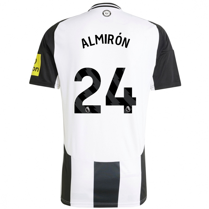 Enfant Football Maillot Miguel Almirón #24 Blanc Noir Tenues Domicile 2024/25