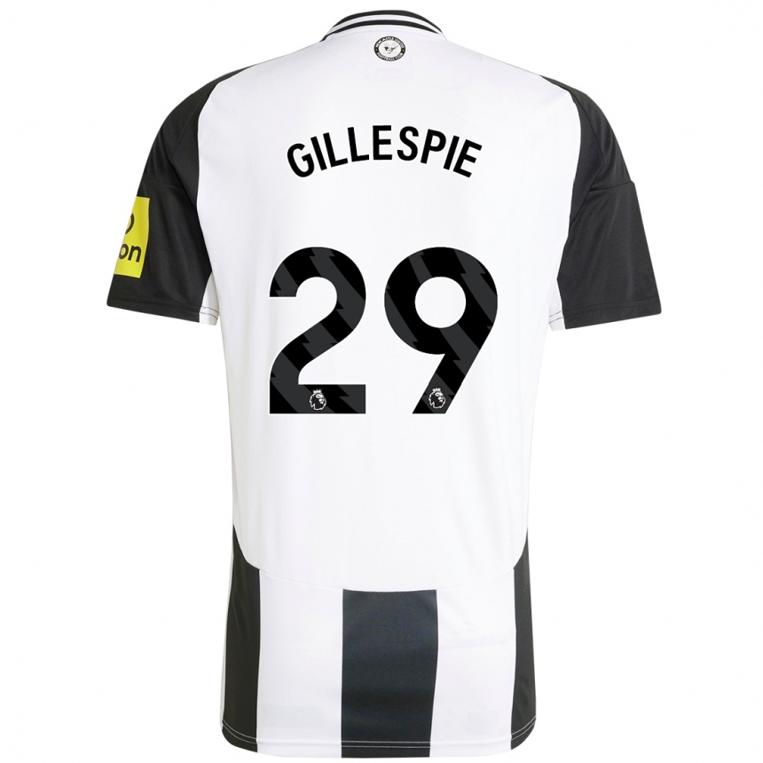 Enfant Football Maillot Mark Gillespie #29 Blanc Noir Tenues Domicile 2024/25