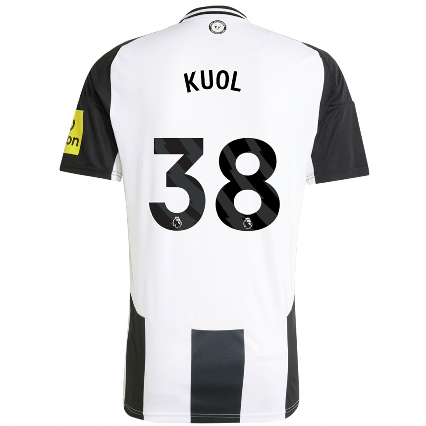 Enfant Football Maillot Garang Kuol #38 Blanc Noir Tenues Domicile 2024/25