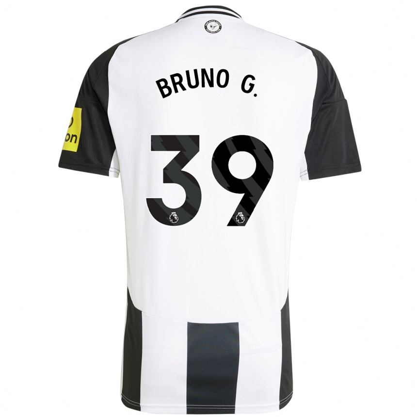 Enfant Football Maillot Bruno Guimarães #39 Blanc Noir Tenues Domicile 2024/25