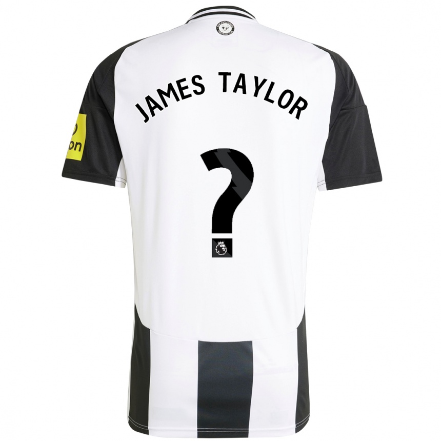 Enfant Football Maillot James Taylor #0 Blanc Noir Tenues Domicile 2024/25