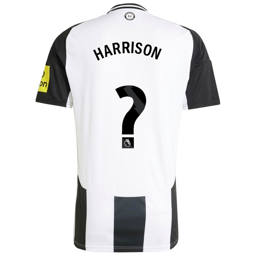 Enfant Football Maillot Alfie Harrison #0 Blanc Noir Tenues Domicile 2024/25