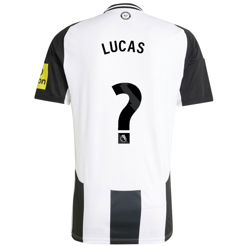 Enfant Football Maillot Kayden Lucas #0 Blanc Noir Tenues Domicile 2024/25