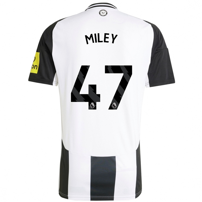 Enfant Football Maillot Jamie Miley #47 Blanc Noir Tenues Domicile 2024/25