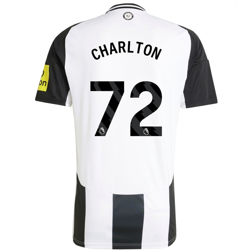 Enfant Football Maillot Dylan Charlton #72 Blanc Noir Tenues Domicile 2024/25