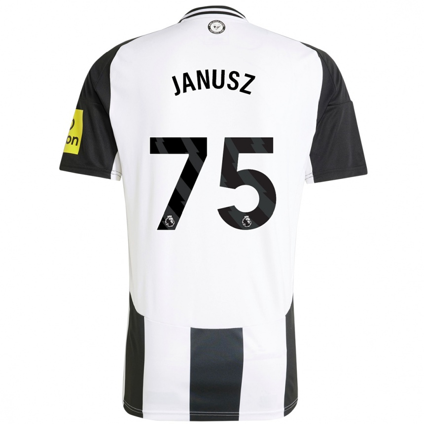 Enfant Football Maillot Adrian Janusz #75 Blanc Noir Tenues Domicile 2024/25