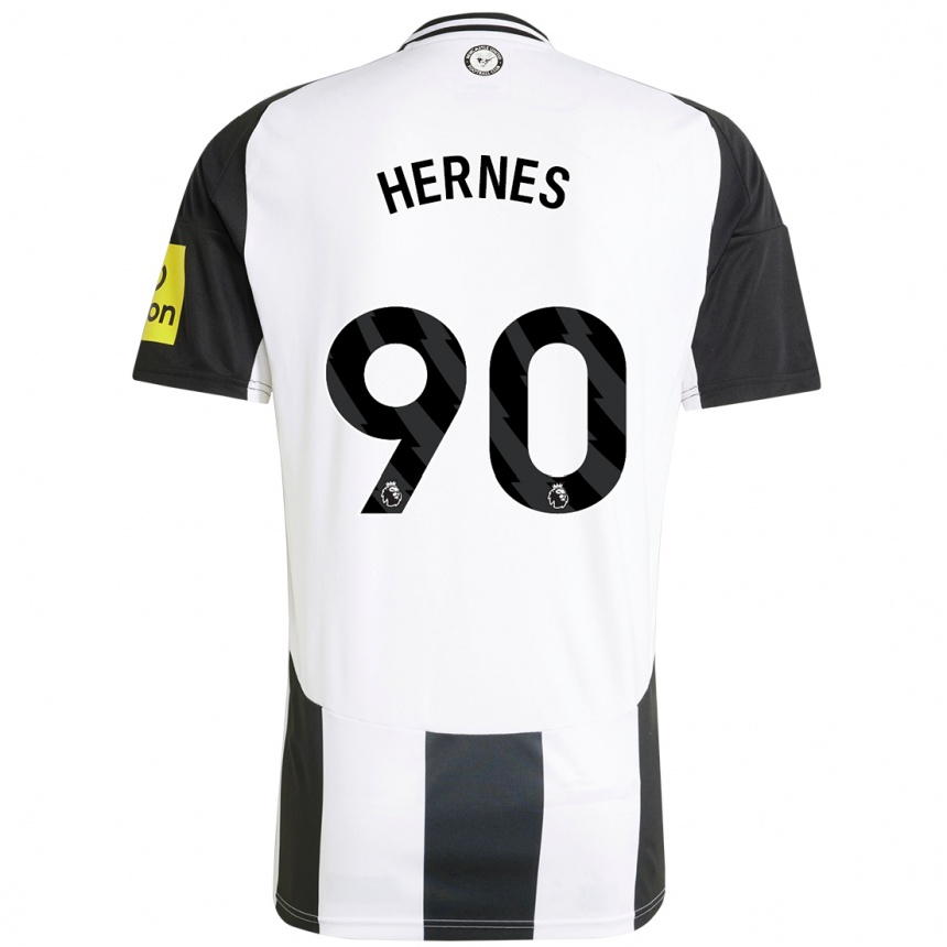 Enfant Football Maillot Travis Hernes #90 Blanc Noir Tenues Domicile 2024/25