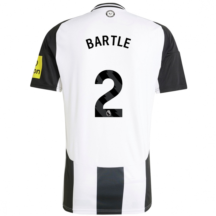 Enfant Football Maillot Jodie Bartle #2 Blanc Noir Tenues Domicile 2024/25