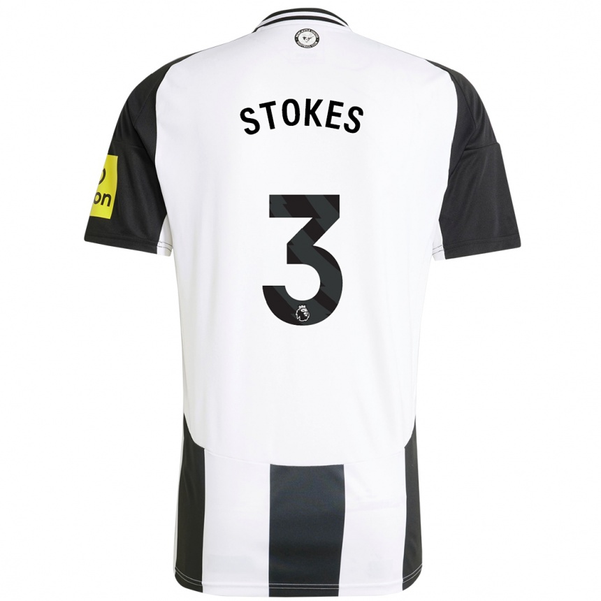 Enfant Football Maillot Demi Stokes #3 Blanc Noir Tenues Domicile 2024/25