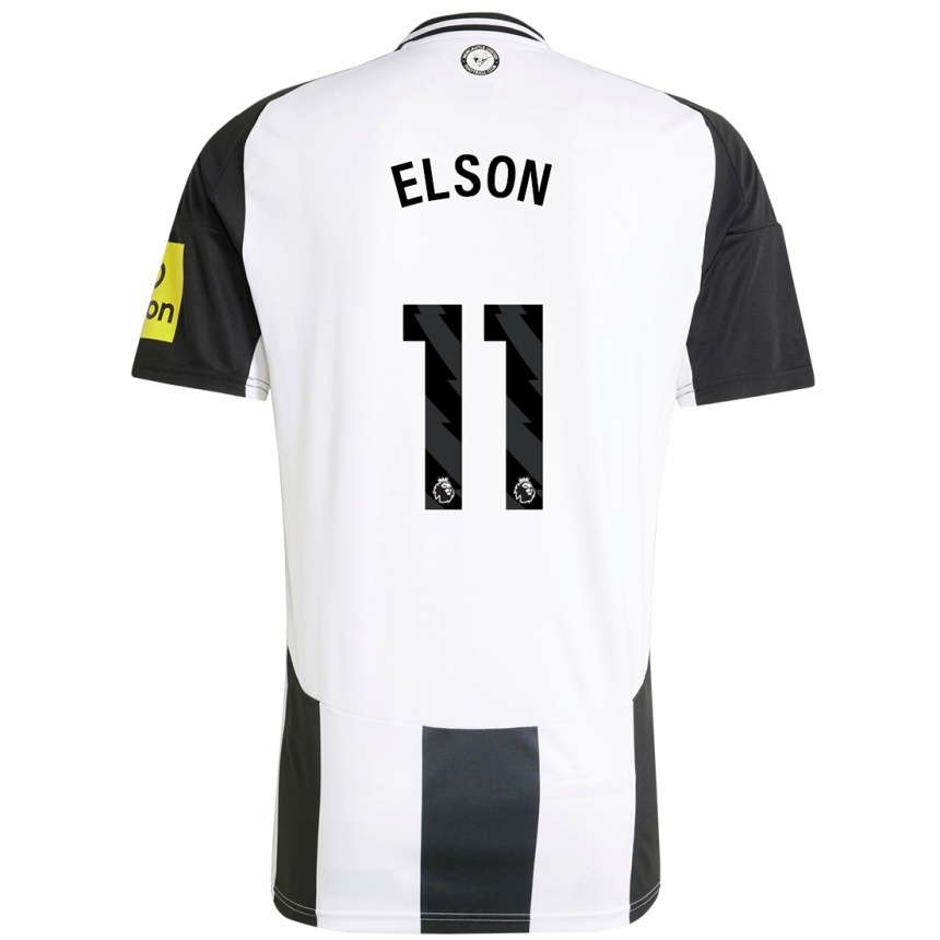 Enfant Football Maillot Kacie Elson #11 Blanc Noir Tenues Domicile 2024/25