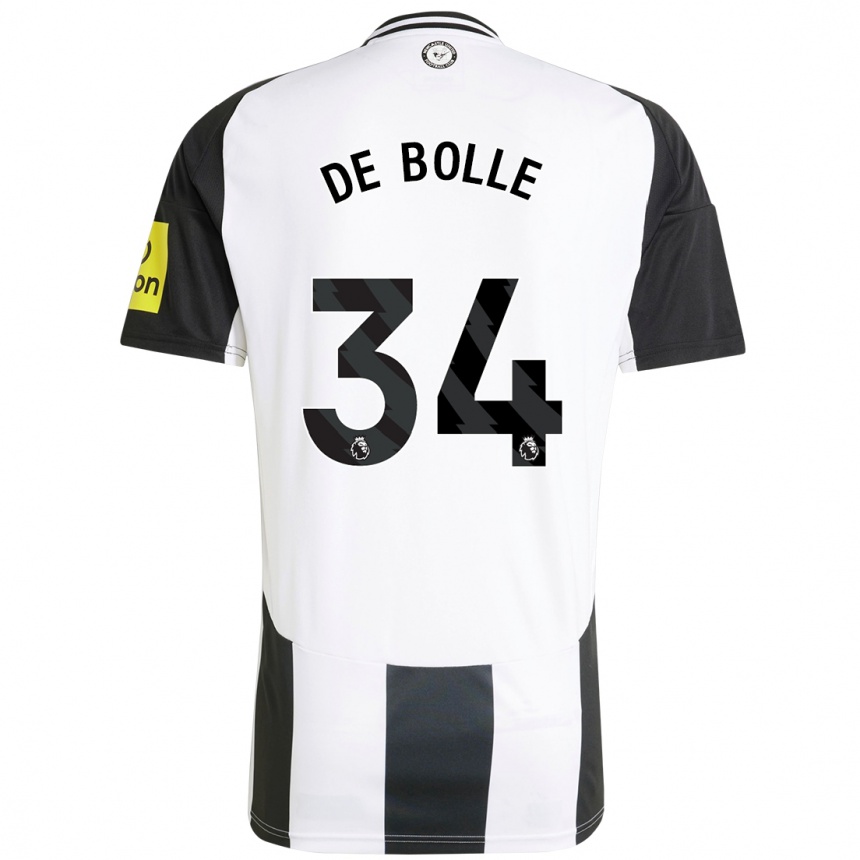 Enfant Football Maillot Lucas De Bolle #34 Blanc Noir Tenues Domicile 2024/25