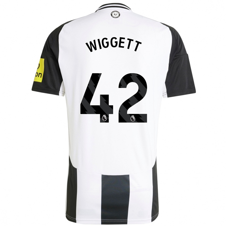 Enfant Football Maillot Charlie Wiggett #42 Blanc Noir Tenues Domicile 2024/25