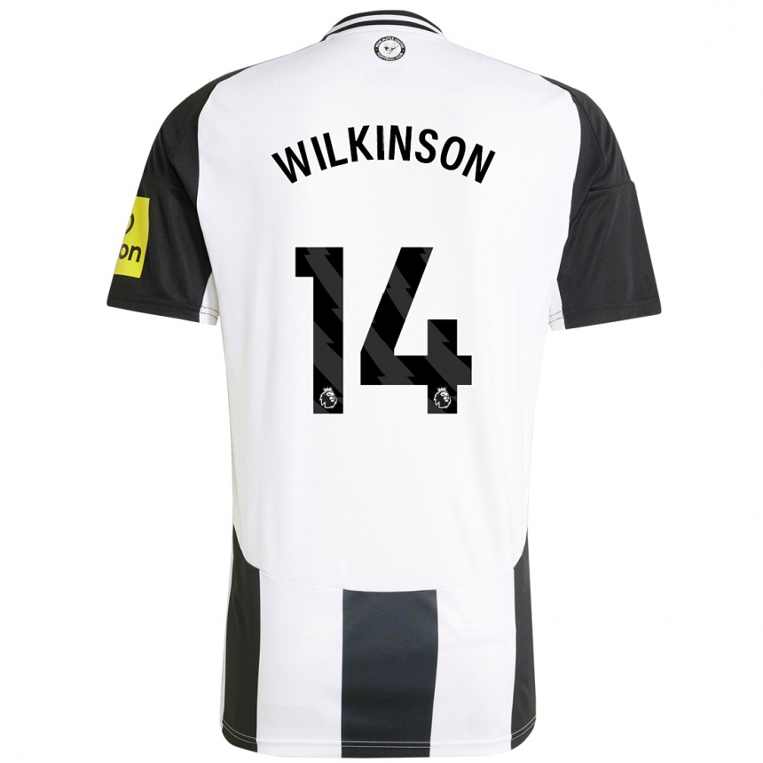 Enfant Football Maillot Sharna Wilkinson #14 Blanc Noir Tenues Domicile 2024/25