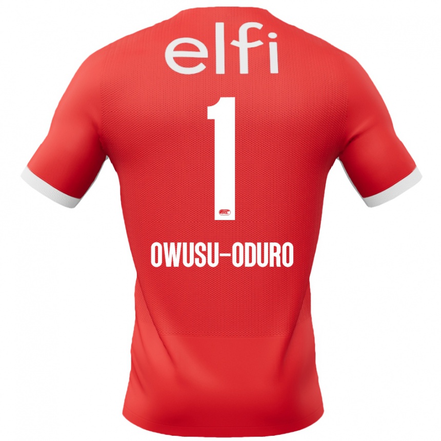 Enfant Football Maillot Rome Jayden Owusu-Oduro #1 Rouge Blanc Tenues Domicile 2024/25