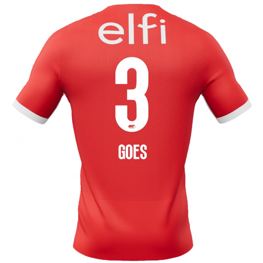 Enfant Football Maillot Wouter Goes #3 Rouge Blanc Tenues Domicile 2024/25