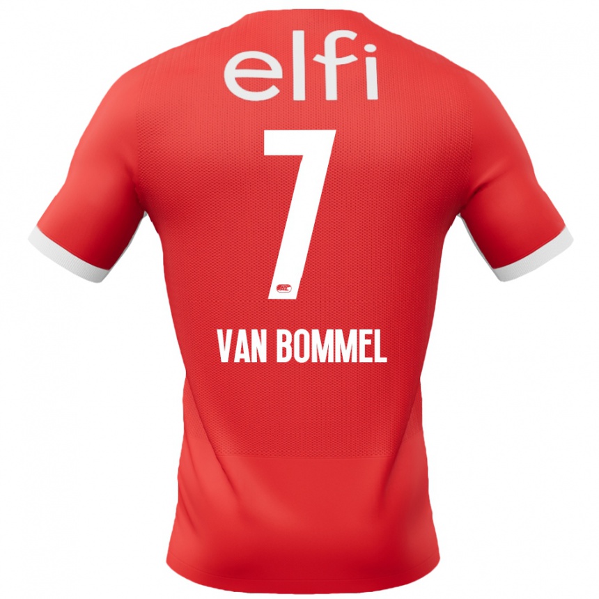 Enfant Football Maillot Ruben Van Bommel #7 Rouge Blanc Tenues Domicile 2024/25