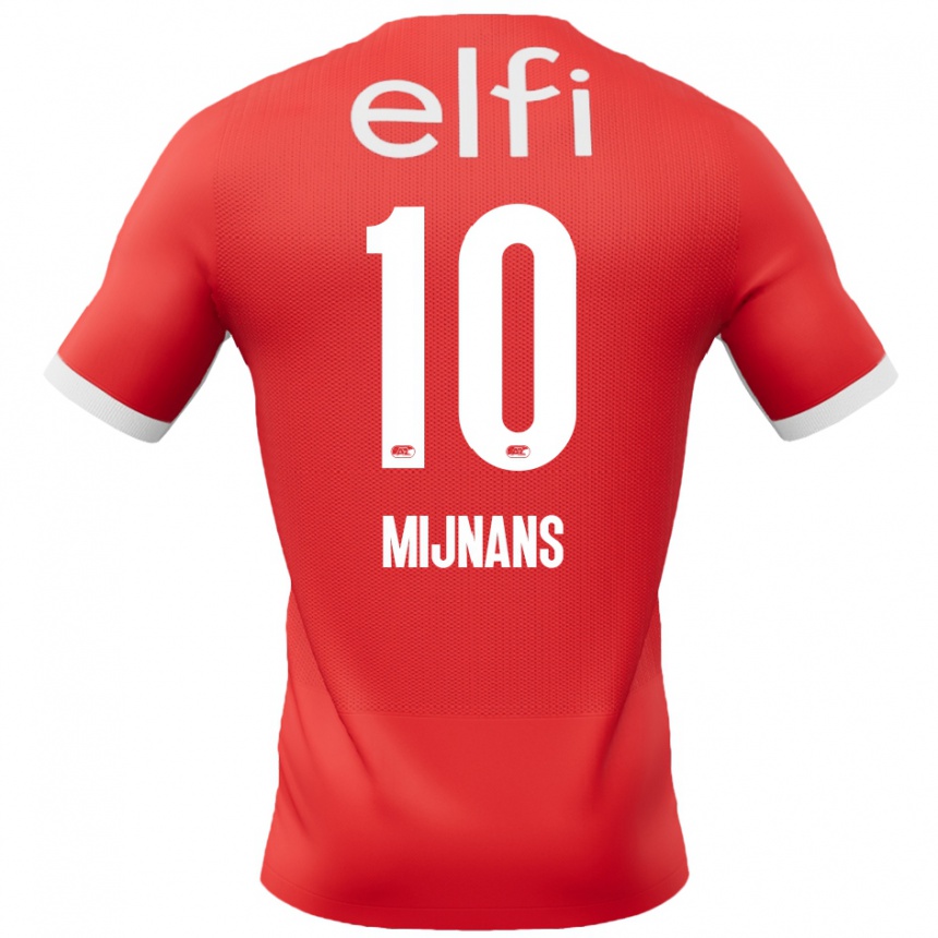 Enfant Football Maillot Sven Mijnans #10 Rouge Blanc Tenues Domicile 2024/25