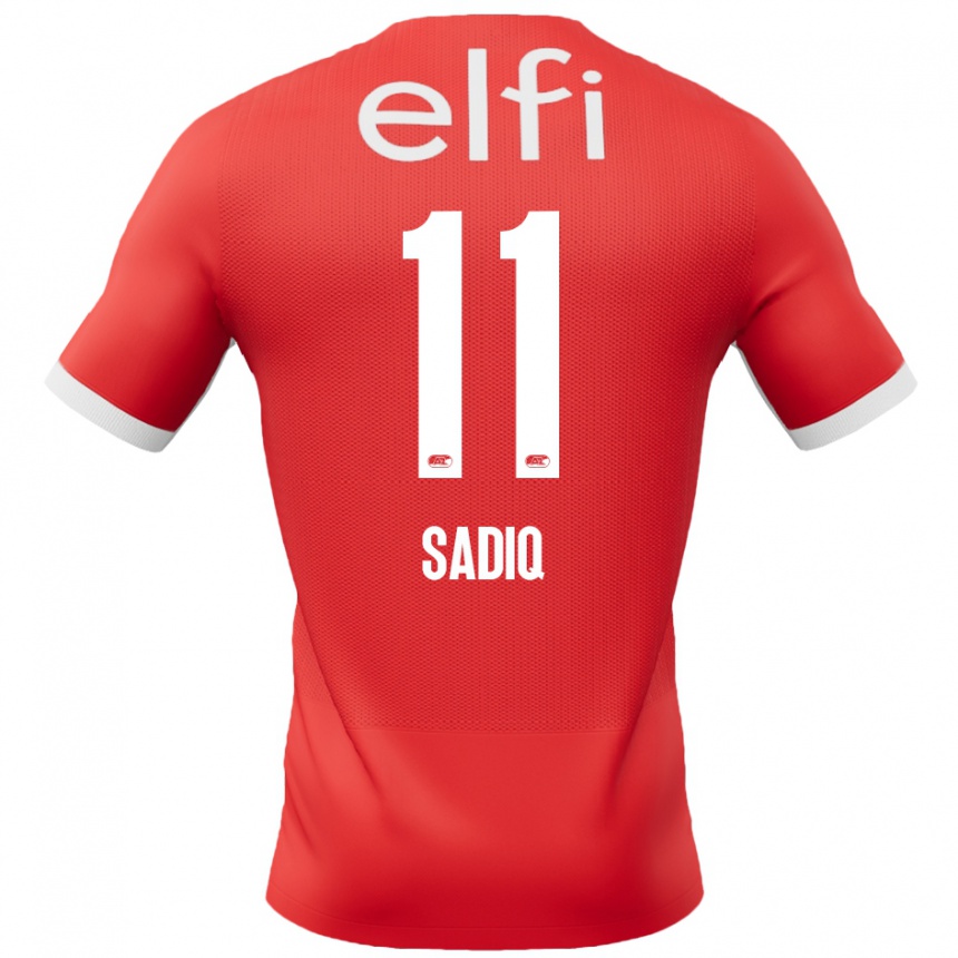 Enfant Football Maillot Ibrahim Sadiq #11 Rouge Blanc Tenues Domicile 2024/25