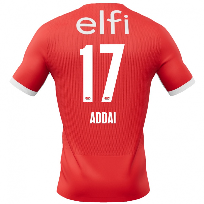 Enfant Football Maillot Jayden Addai #17 Rouge Blanc Tenues Domicile 2024/25