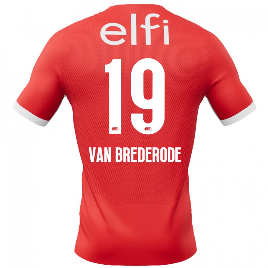 Enfant Football Maillot Myron Van Brederode #19 Rouge Blanc Tenues Domicile 2024/25