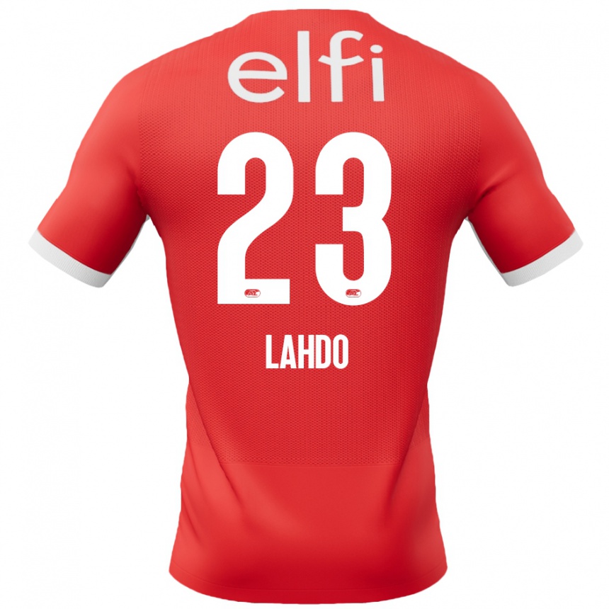 Enfant Football Maillot Mayckel Lahdo #23 Rouge Blanc Tenues Domicile 2024/25