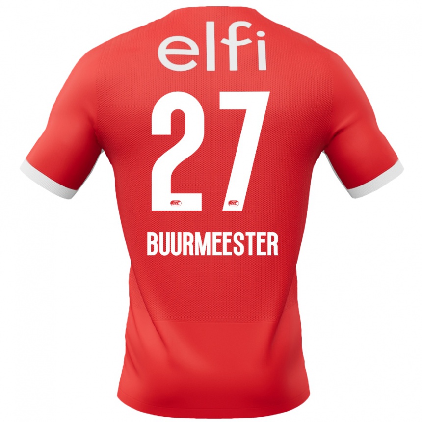 Enfant Football Maillot Zico Buurmeester #27 Rouge Blanc Tenues Domicile 2024/25