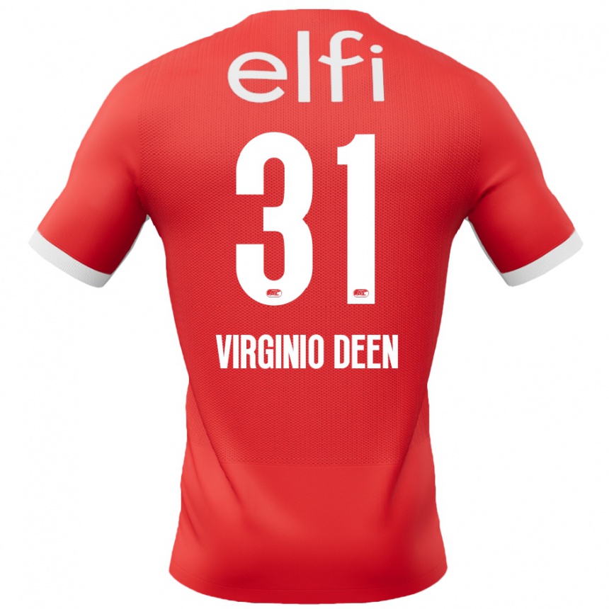 Enfant Football Maillot Daniël Virginio Deen #31 Rouge Blanc Tenues Domicile 2024/25