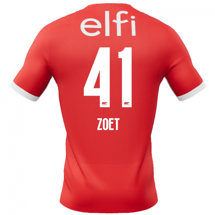 Enfant Football Maillot Jeroen Zoet #41 Rouge Blanc Tenues Domicile 2024/25