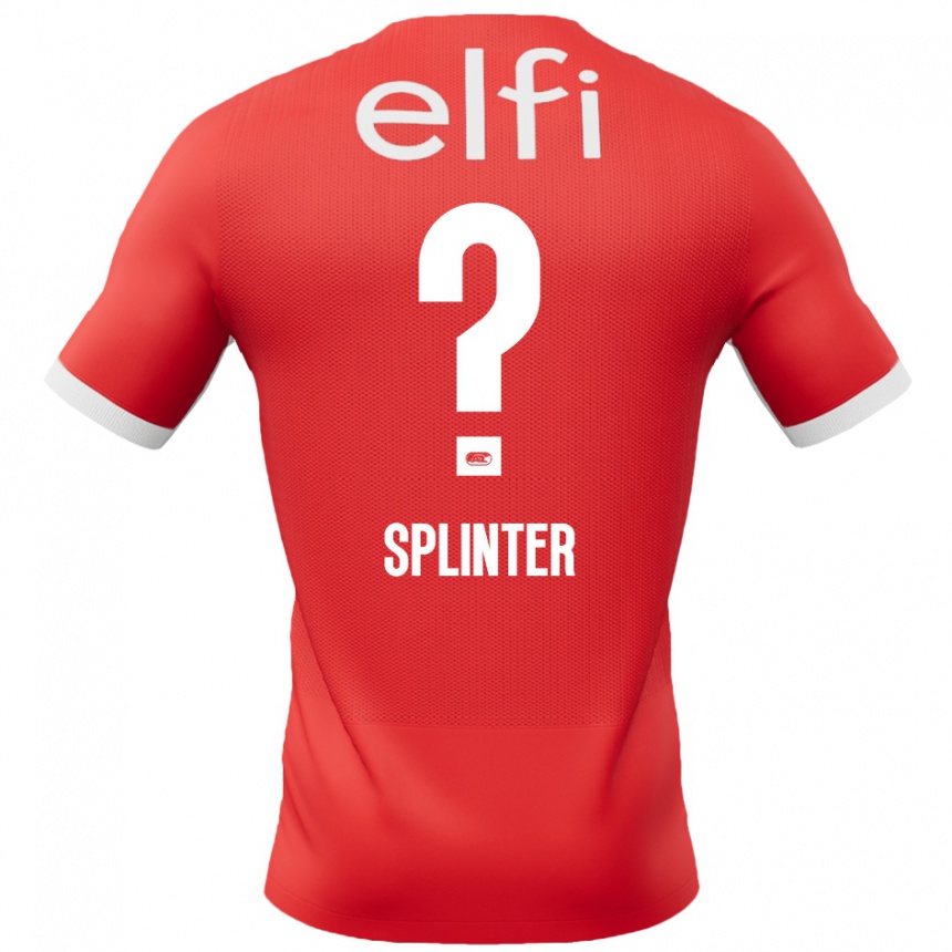 Enfant Football Maillot Ilias Splinter #0 Rouge Blanc Tenues Domicile 2024/25