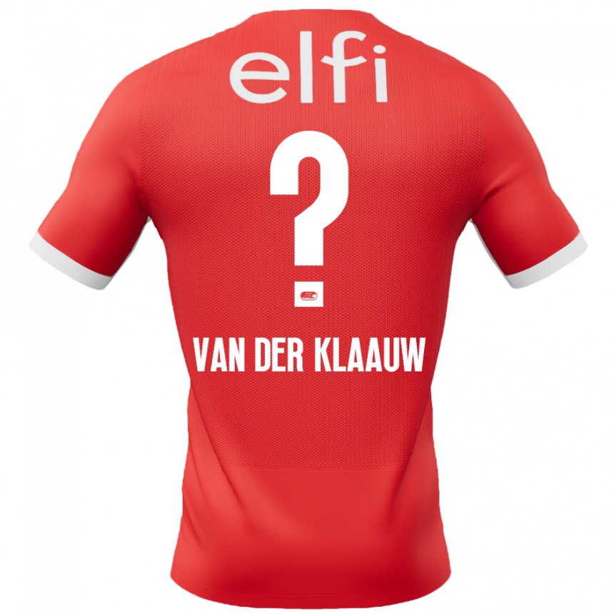 Enfant Football Maillot Deacon Van Der Klaauw #0 Rouge Blanc Tenues Domicile 2024/25