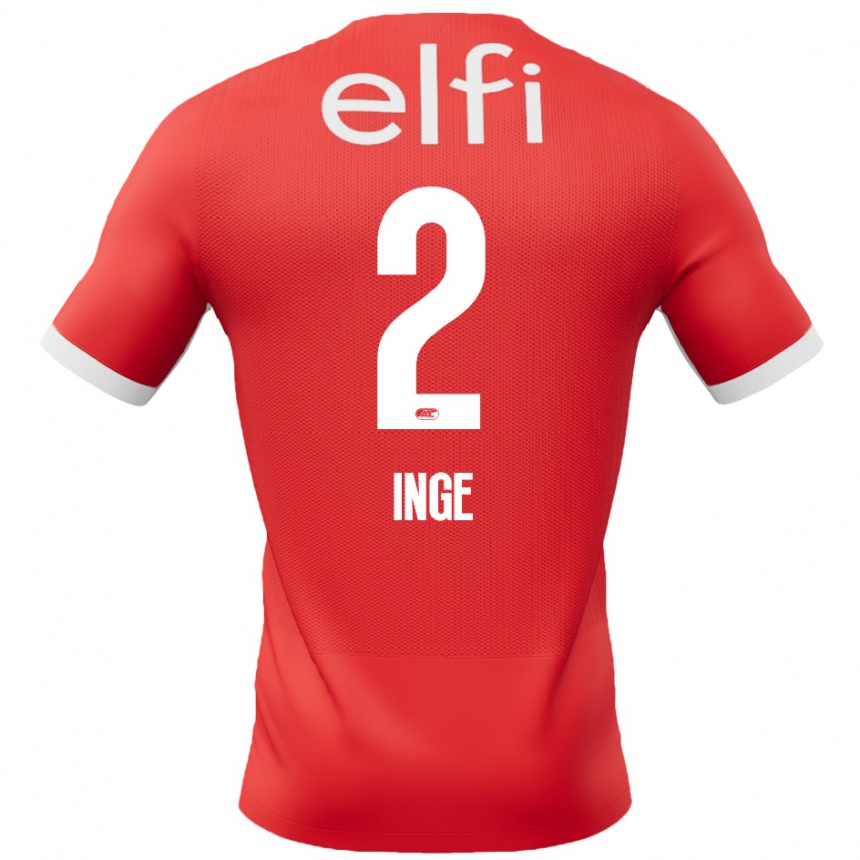 Enfant Football Maillot Kiani Inge #2 Rouge Blanc Tenues Domicile 2024/25