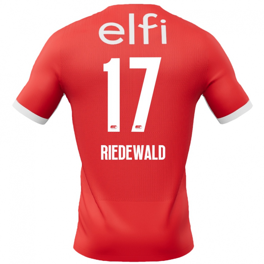 Enfant Football Maillot Kenzo Riedewald #17 Rouge Blanc Tenues Domicile 2024/25