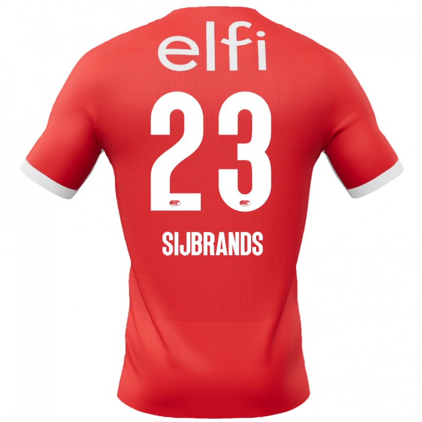 Enfant Football Maillot Julian Sijbrands #23 Rouge Blanc Tenues Domicile 2024/25