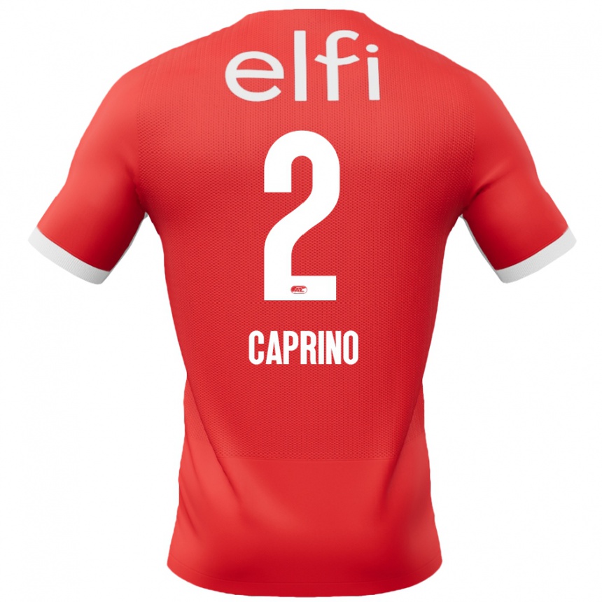 Enfant Football Maillot Ginia Caprino #2 Rouge Blanc Tenues Domicile 2024/25