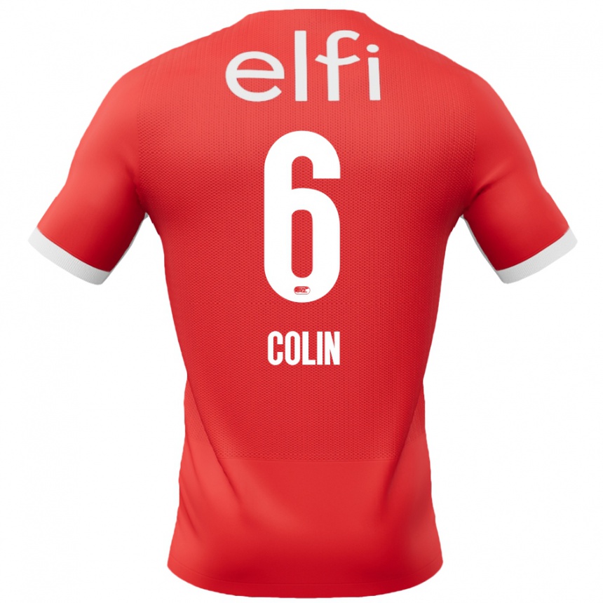 Enfant Football Maillot Isa Colin #6 Rouge Blanc Tenues Domicile 2024/25