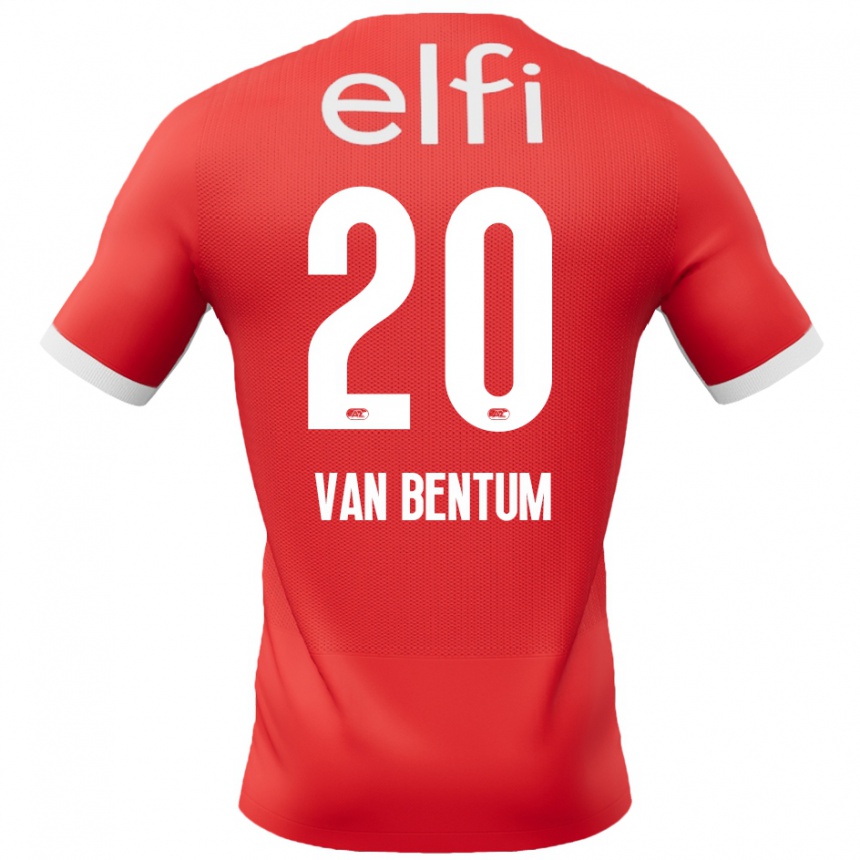 Enfant Football Maillot Mirte Van Bentum #20 Rouge Blanc Tenues Domicile 2024/25