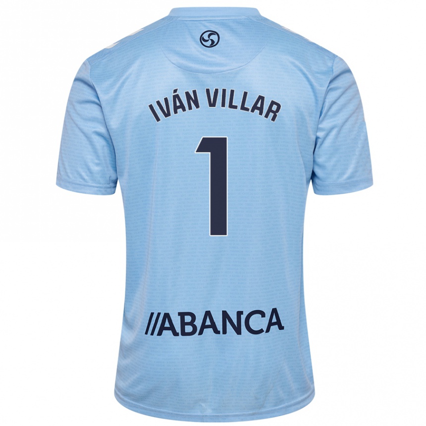 Enfant Football Maillot Iván Villar #1 Bleu Ciel Tenues Domicile 2024/25