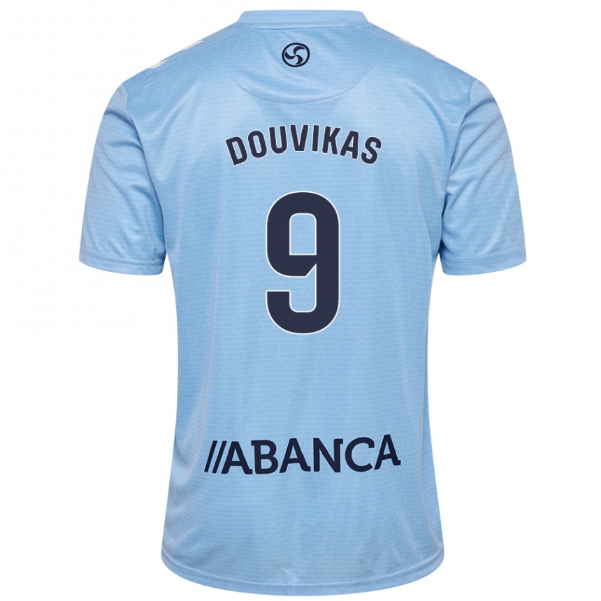 Enfant Football Maillot Anastasios Douvikas #9 Bleu Ciel Tenues Domicile 2024/25