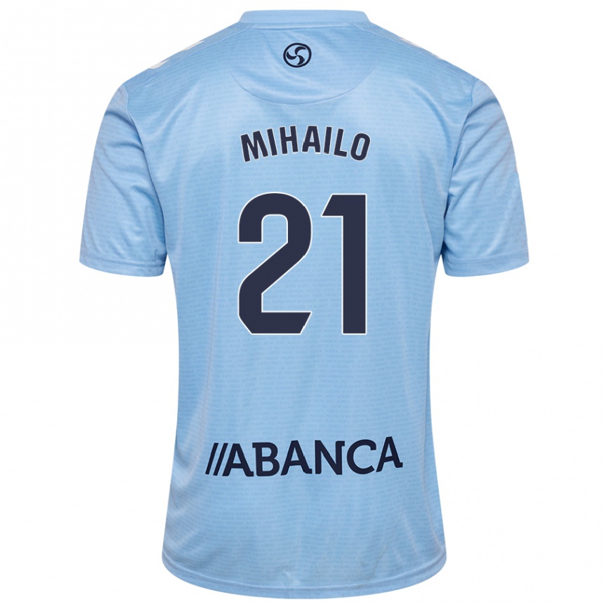 Enfant Football Maillot Mihailo Ristic #21 Bleu Ciel Tenues Domicile 2024/25