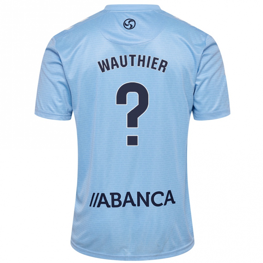 Enfant Football Maillot Hugo Wauthier #0 Bleu Ciel Tenues Domicile 2024/25