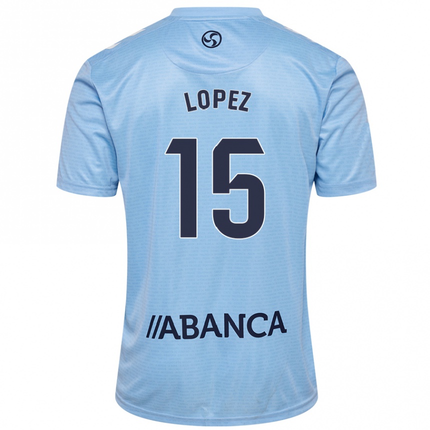 Enfant Football Maillot Fer López #15 Bleu Ciel Tenues Domicile 2024/25