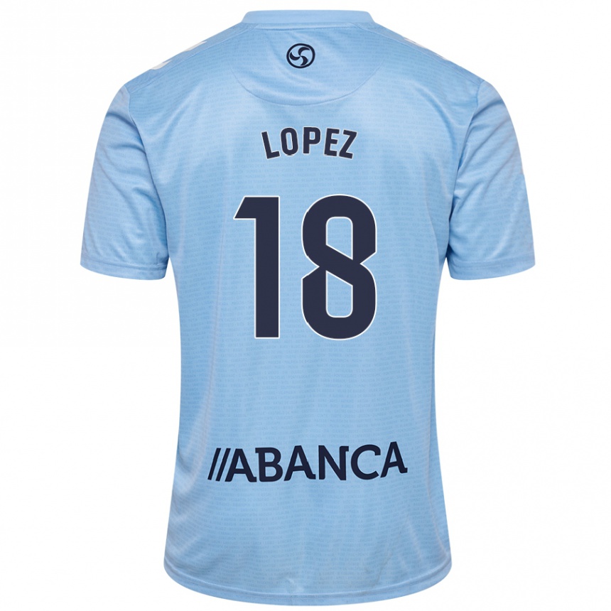 Enfant Football Maillot Joel López #18 Bleu Ciel Tenues Domicile 2024/25