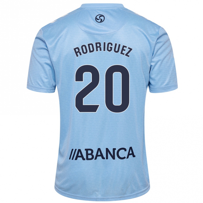 Enfant Football Maillot Javi Rodríguez #20 Bleu Ciel Tenues Domicile 2024/25