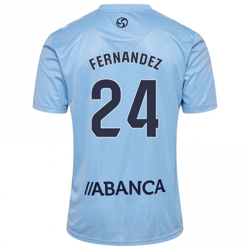 Enfant Football Maillot César Fernández #24 Bleu Ciel Tenues Domicile 2024/25