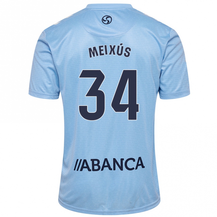 Enfant Football Maillot Pablo Meixús #34 Bleu Ciel Tenues Domicile 2024/25