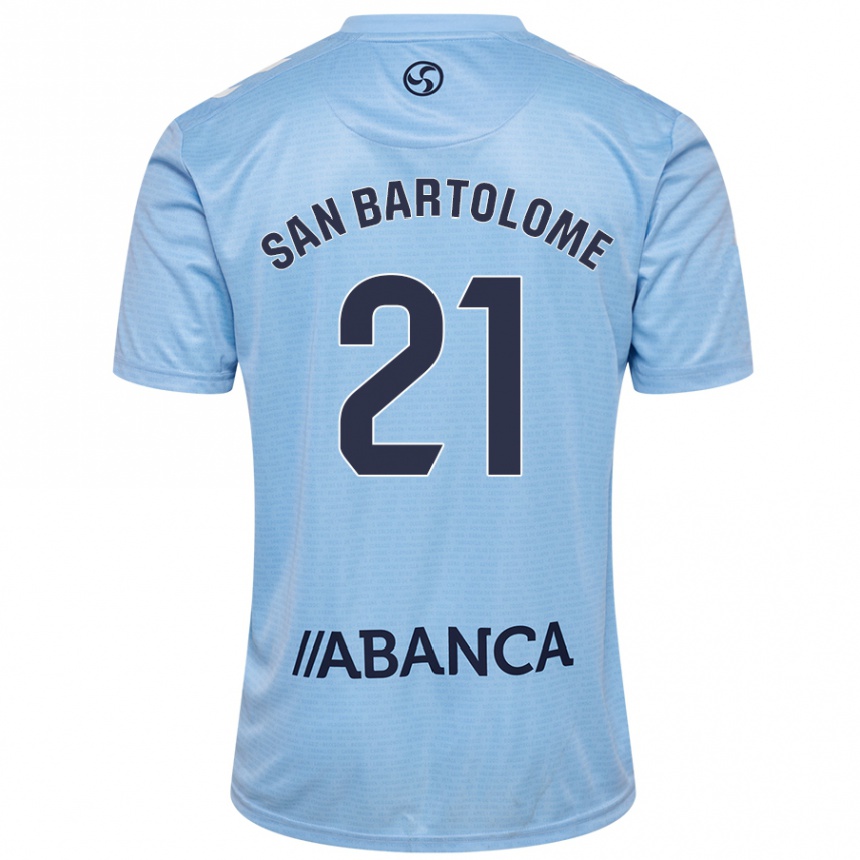 Enfant Football Maillot Víctor San Bartolomé #21 Bleu Ciel Tenues Domicile 2024/25